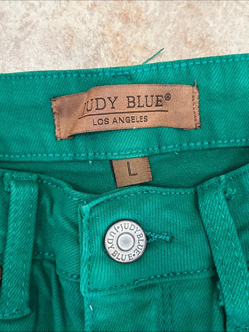 Judy Blue Green High-Rise Jean Shorts - Picture 2 of 6